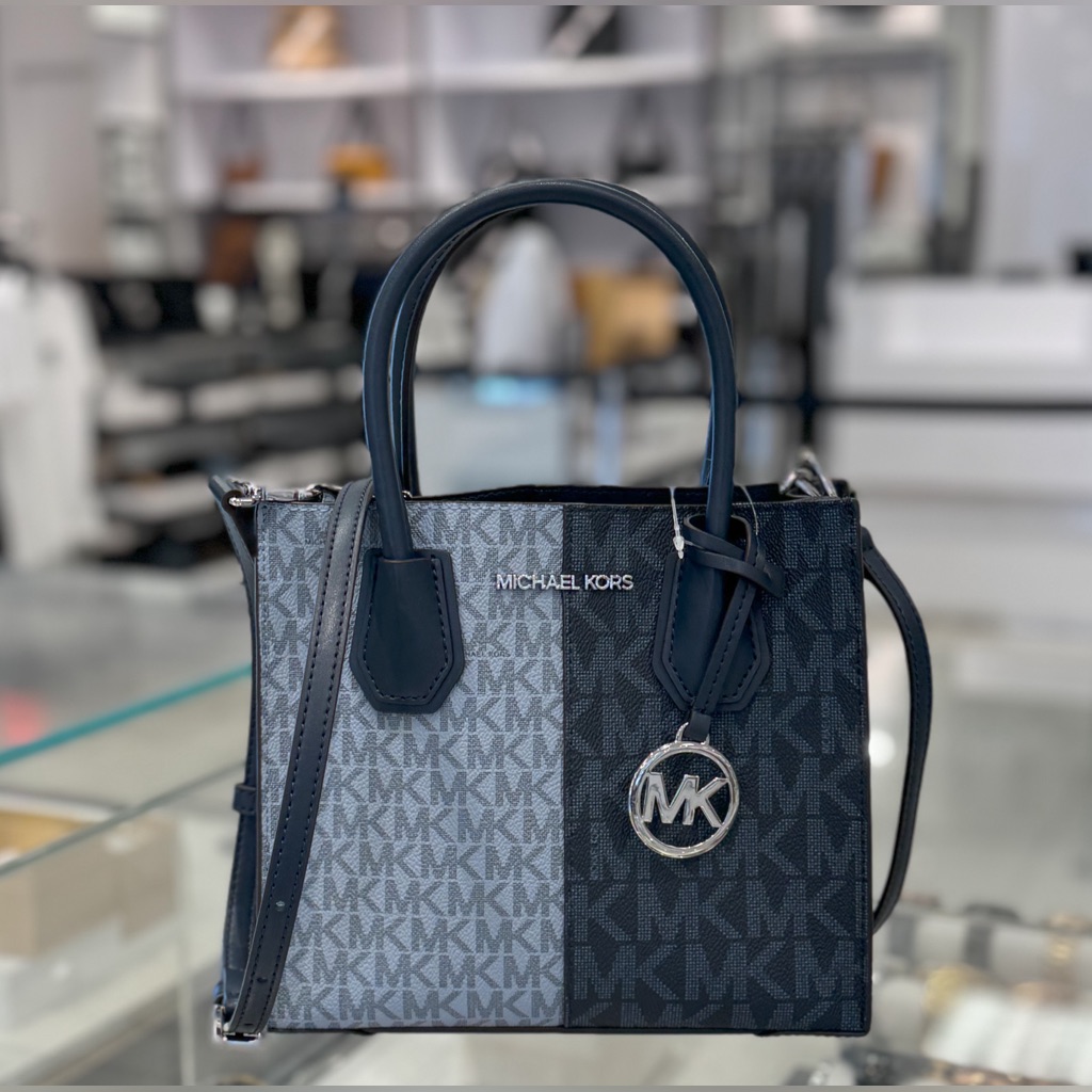 Michael Kors Mercer Satchel Shoulder Crossbody Bag Mk Navy Multi